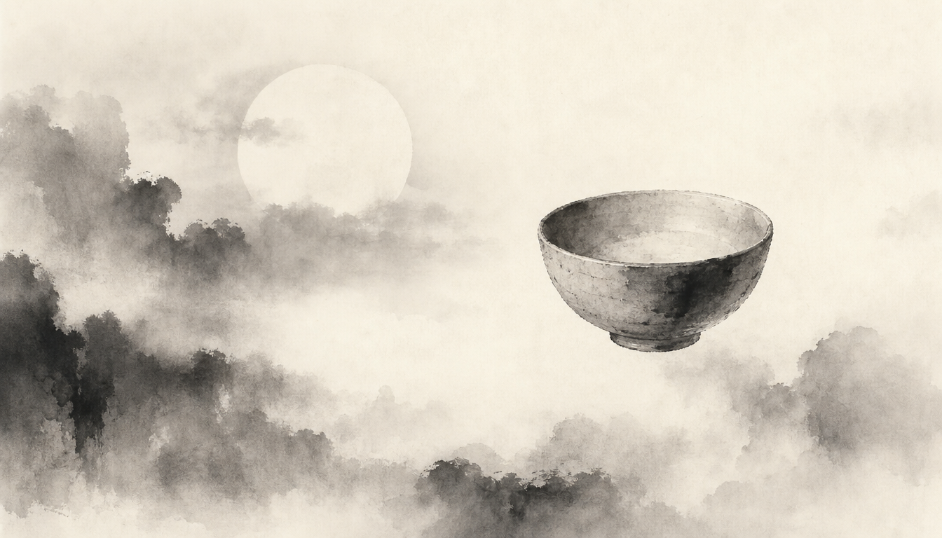 Empty bowl illustrating the kanji sora and sky kanji meaning of emptiness
