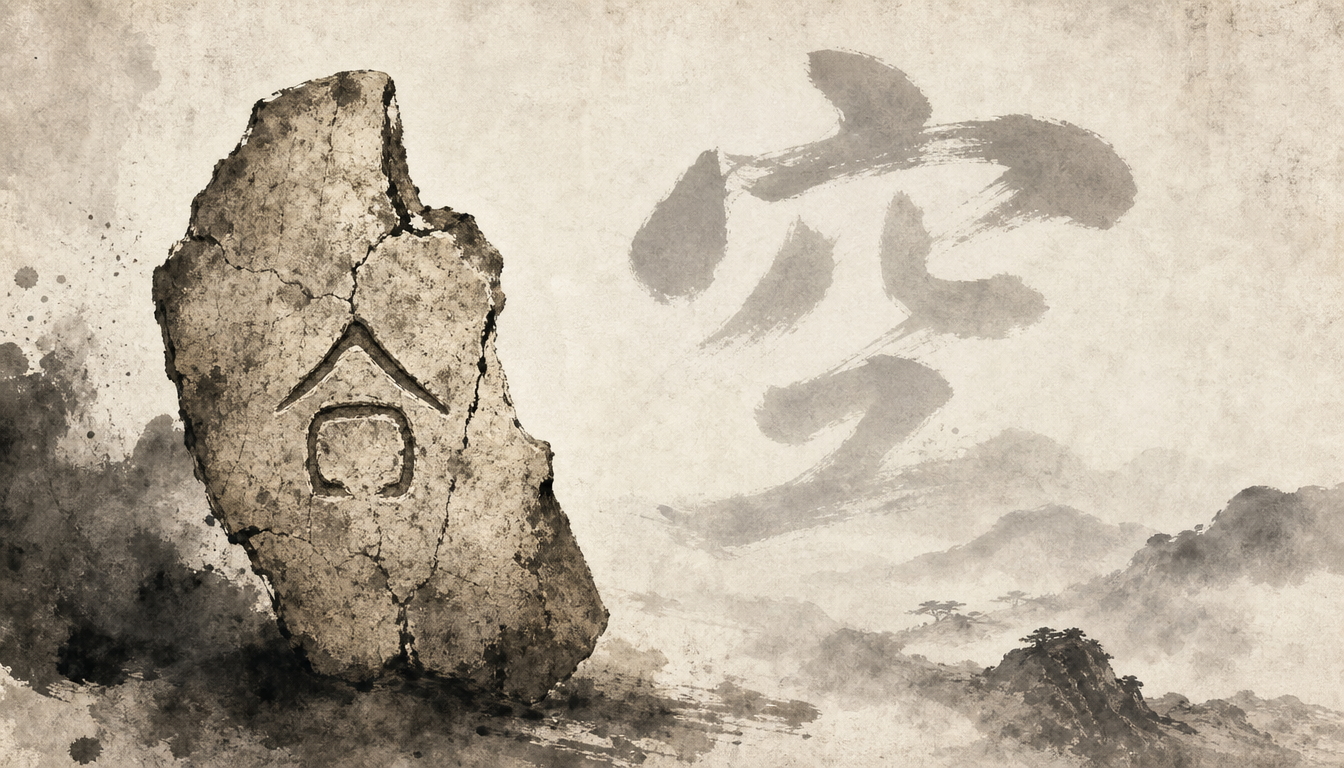 Oracle bone origin of the kanji sora and sky kanji evolution