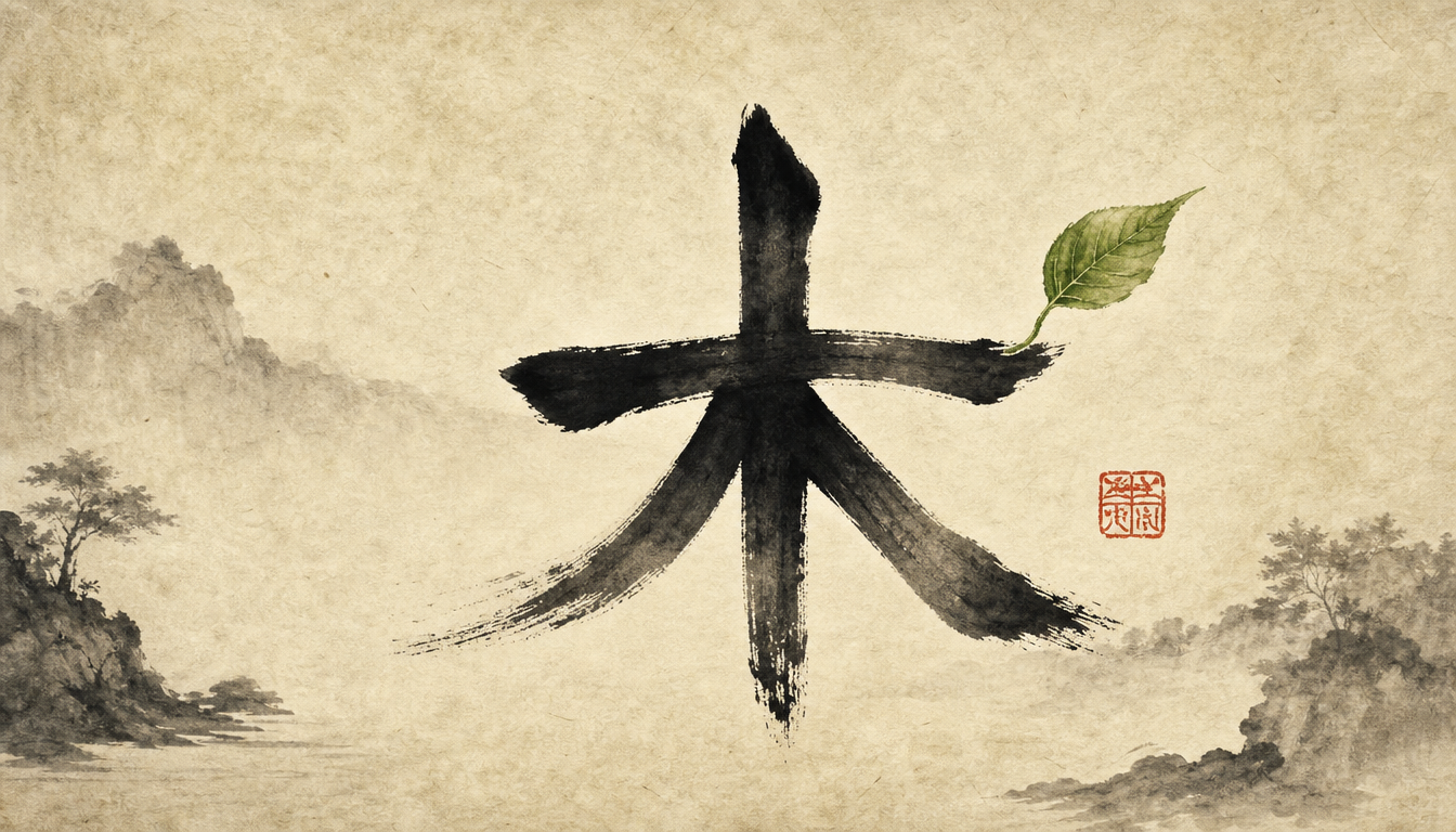 Kanji ki tree kanji as a personal soul kanji brushed in sumi-e style