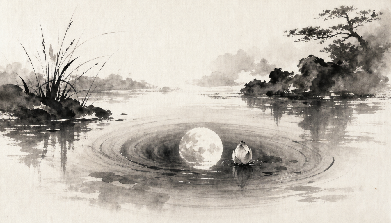 Symbolism of kanji tsuki, moon kanji, tsuki meaning as soul mirror
