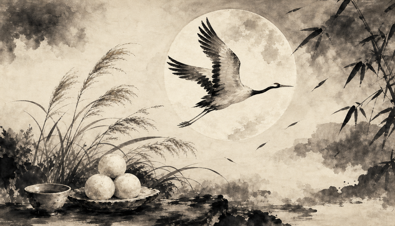 Cultural symbolism of kanji tsuki, moon kanji, tsuki meaning in tsukimi