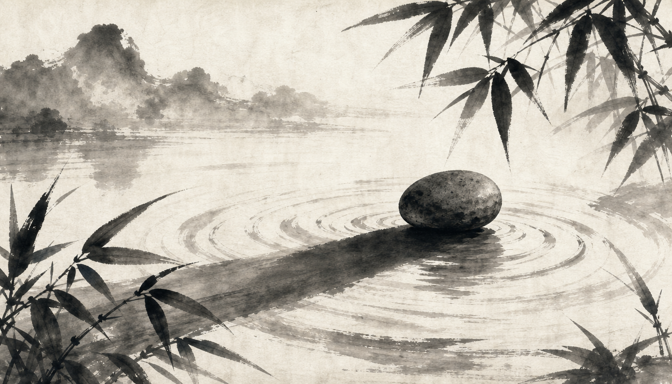 Stone casting a shadow representing the everyday Joyo kanji for time