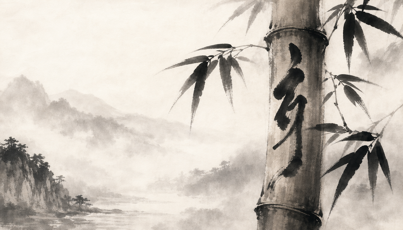 Vertical kanji placement inspiration for kanji tattoo ideas on bamboo motif