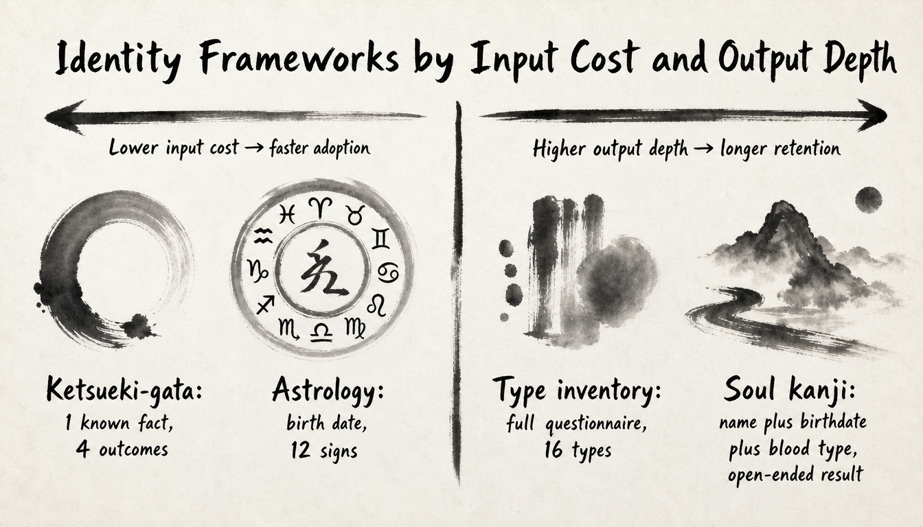 Comparison chart of japanese blood type personality against astrology and type inventories
