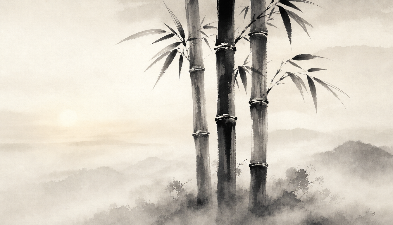 Bamboo stalks symbolizing the integrity within kanji makoto compound words and japanese sincerity symbol